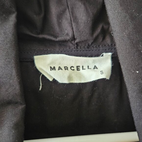 Marcella NYC Atlantic Top Cotton Poplin Stand Up Collar Black Small S Modern - Picture 3 of 10